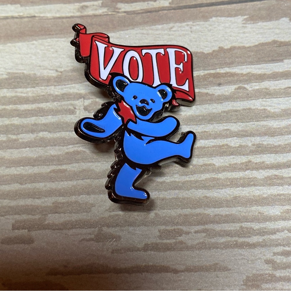 Grateful Dead dancing bear vote limited edition pin